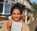 Davinder  with Driving test pass certificate